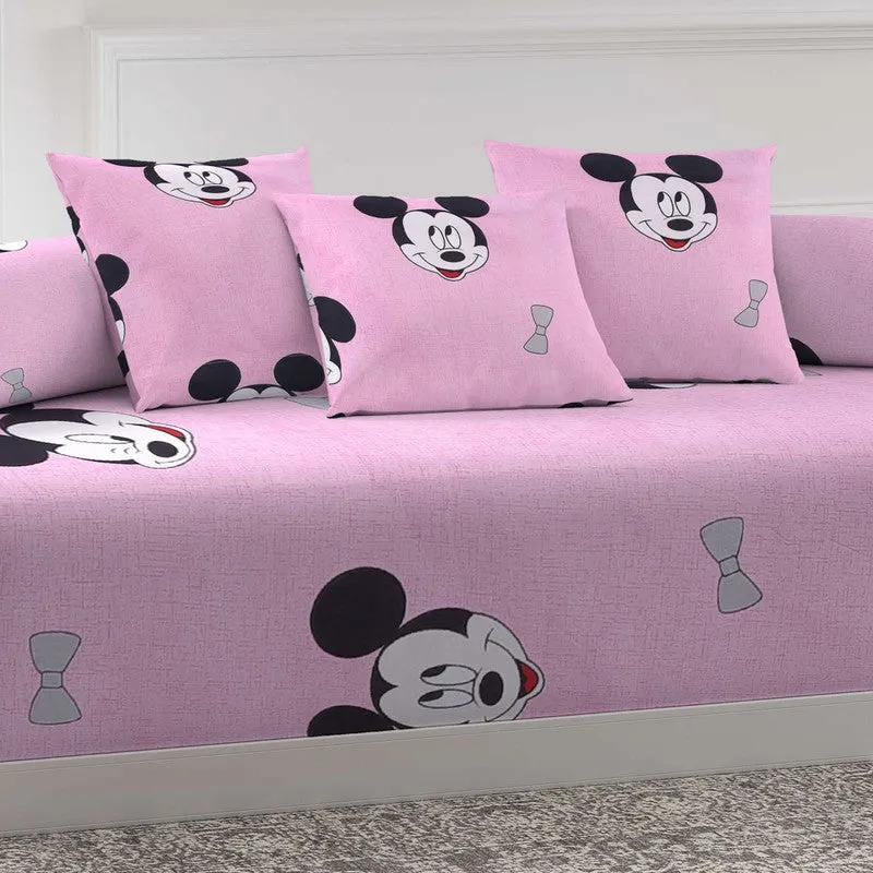 Smileyx Mickey Printed Diwan Set - Six Piece Set media 3