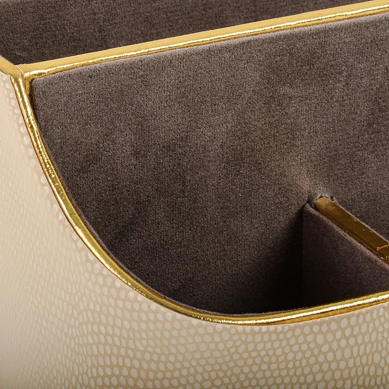 Tisquo Faux Leather Desk Organizer - Ivory media 7