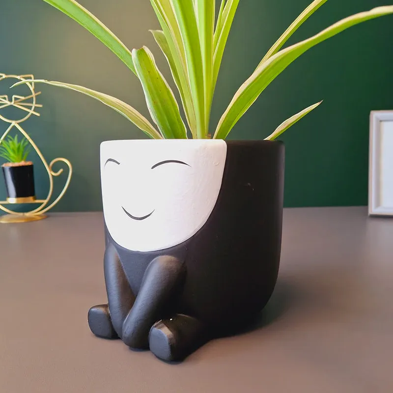 Visage Ceramic Planter - Black media 2