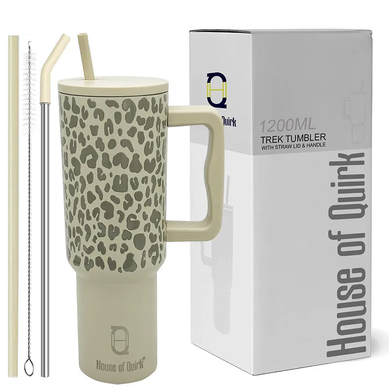 Savanna Splash Stainless Steel Tumbler (1200 ML) - Beige media 1