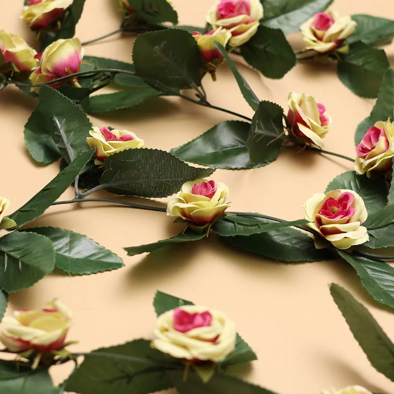 Fiora Artificial Velvet Rose Creeper (Yellow-Purple)  Set of Five media 5
