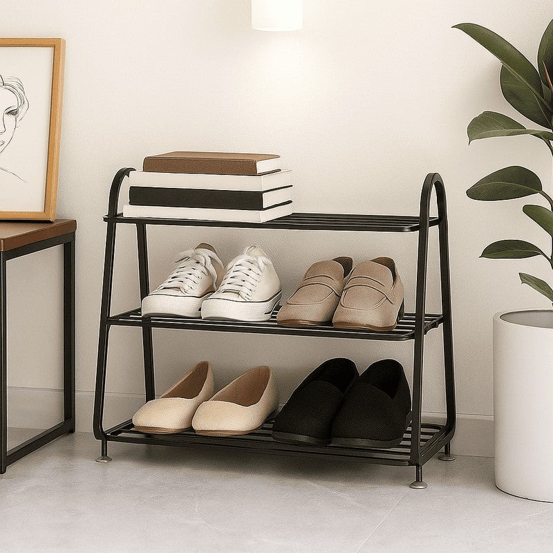 Shoehive 3-tier Metal Shoe Rack - Black media 5