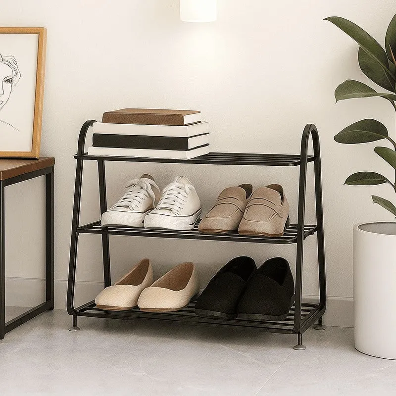 Shoehive 3-tier Metal Shoe Rack - Black media 5