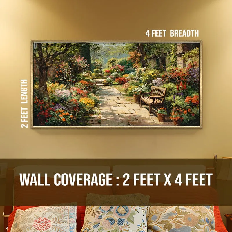 Green Haven Canvas Wall Painting With Frame media 8