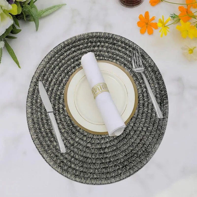 Onyxa Round Black PVC Table Mats - Set Of Four media 5