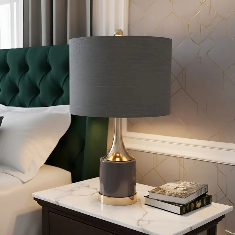 AarviDecor Norwood Designer Metal Table Lamp - Grey media 3