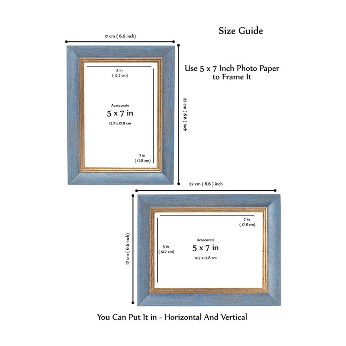 Blue photo frame shown in a room setting with a photograph inside