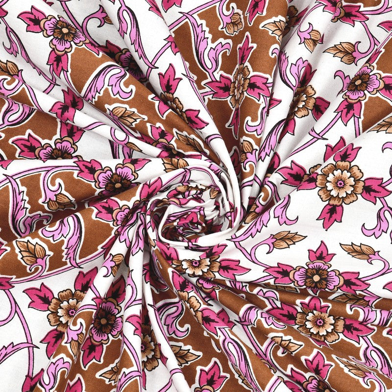 DesignNest Cotton Bedsheet (Pink) - 144 TC media 6