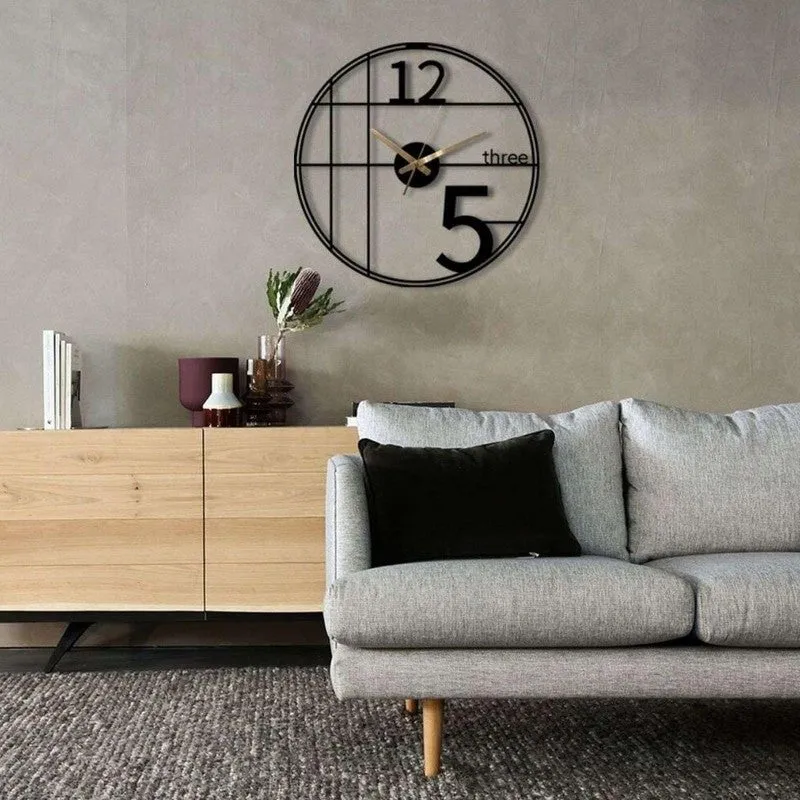 Gears Silent Wall Clock - Black media 1