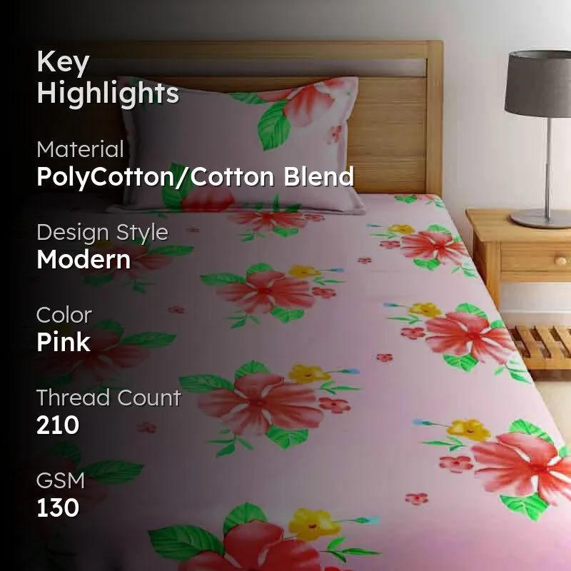 Hibiscus Bedsheet - 130 GSM media 2