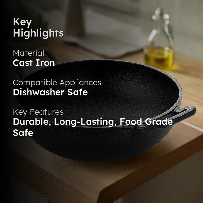 TadkaAura Everyday Cast Iron Kadhai - 2000 mL media 2