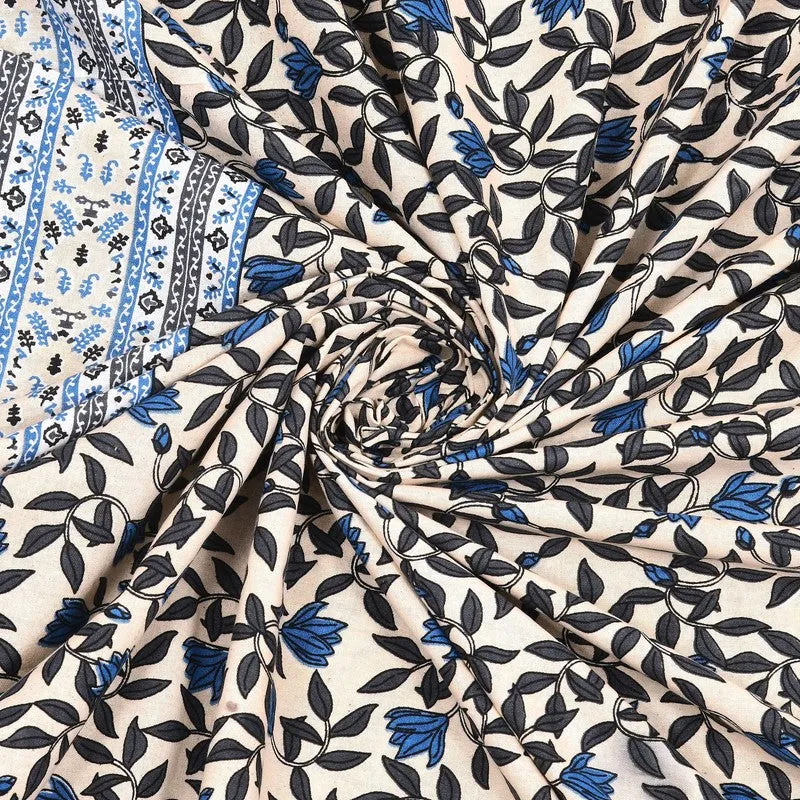 Shapeel Cotton Bedsheet (Blue,Brown) - 240 TC media 5