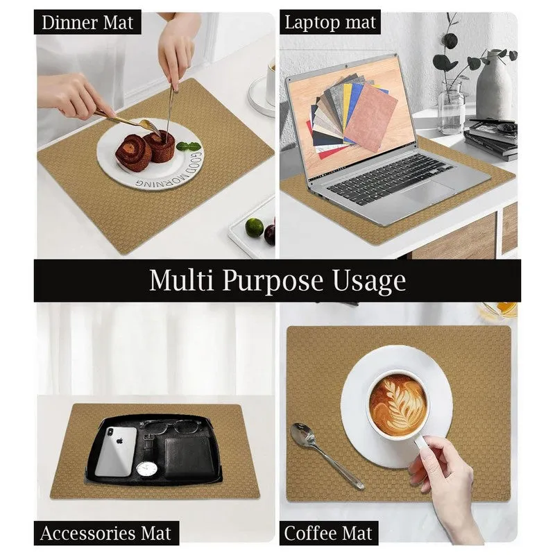 Aureon Brown Rectangle PVC Table Mats - Set Of Four media 5