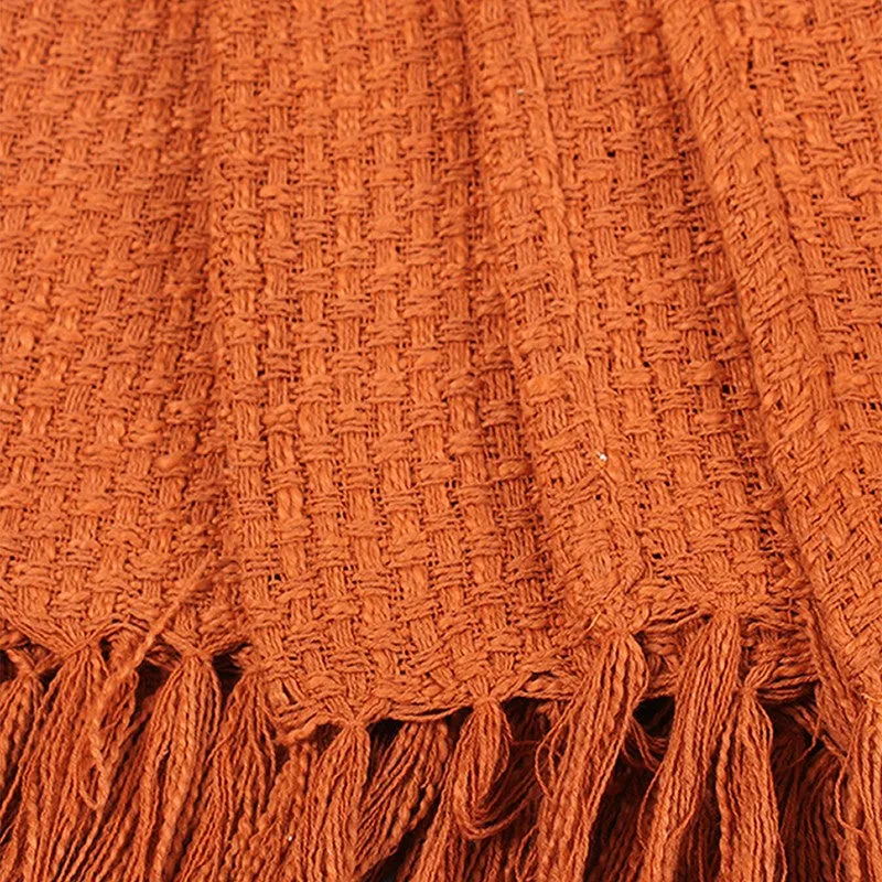 Contemporary Woven Throw  Orange media 6