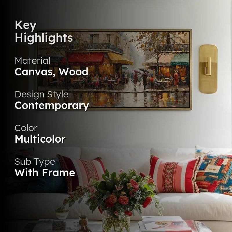 Wet Pavement Canvas Wall Painting With Frame media 2
