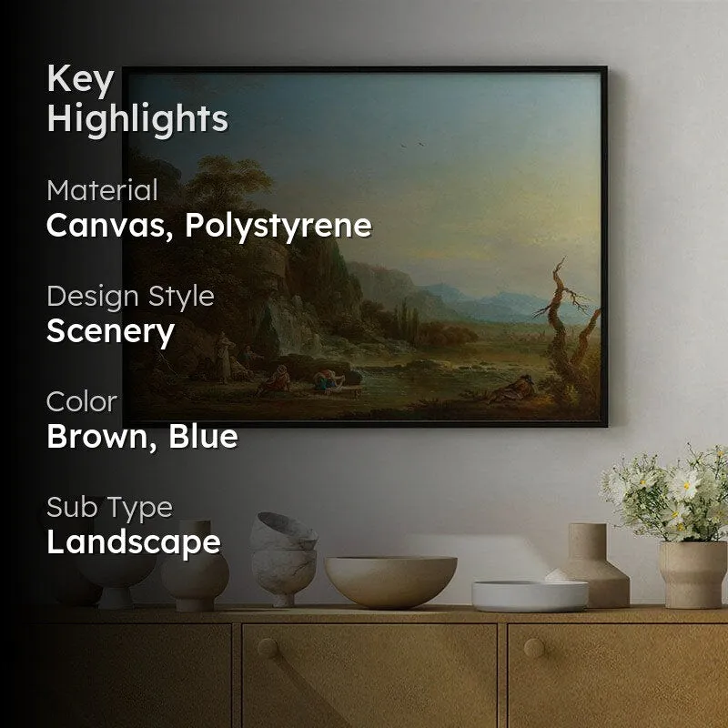River Landscapes Canvas Painting - Black Frame media 2