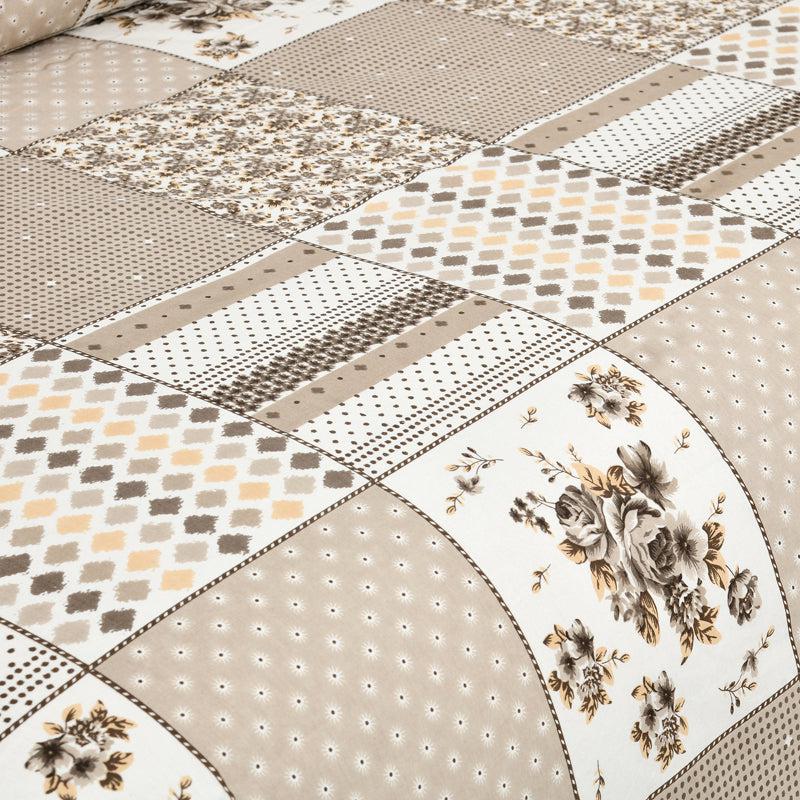 Yuna Floral Cotton Bedsheet (Grey,White) - 160 TC media 4