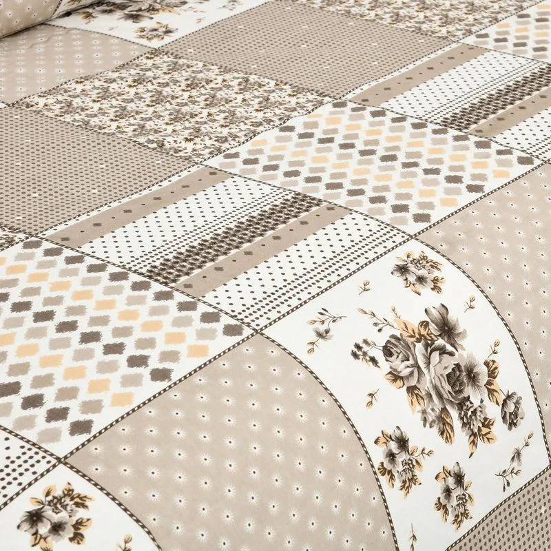 Yuna Floral Cotton Bedsheet (Grey,White) - 160 TC media 4