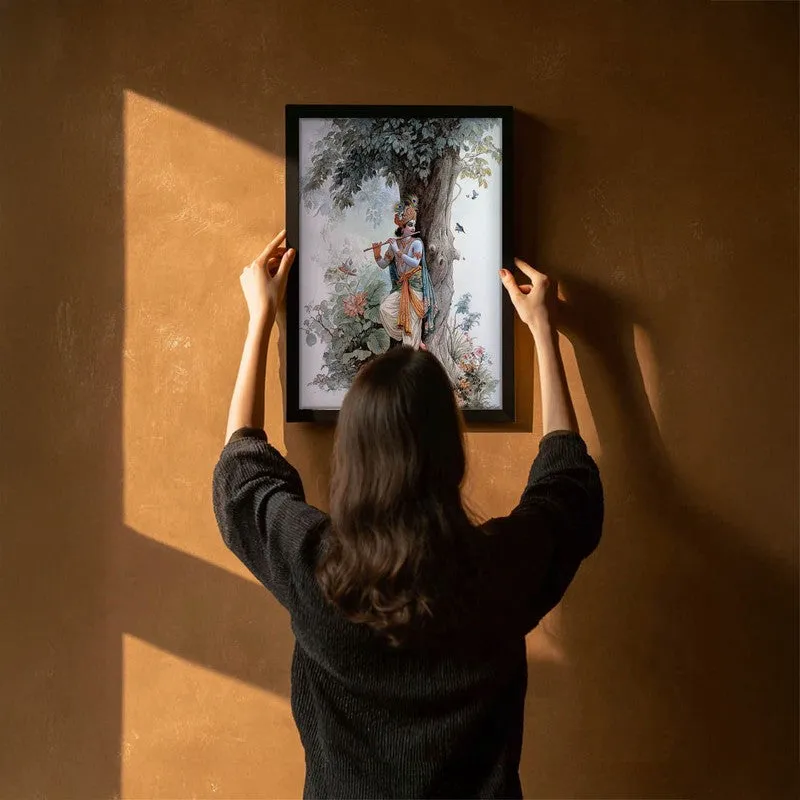 Sri Krishna Fluit Playing Blissful Archival Paper Wall Art media 6