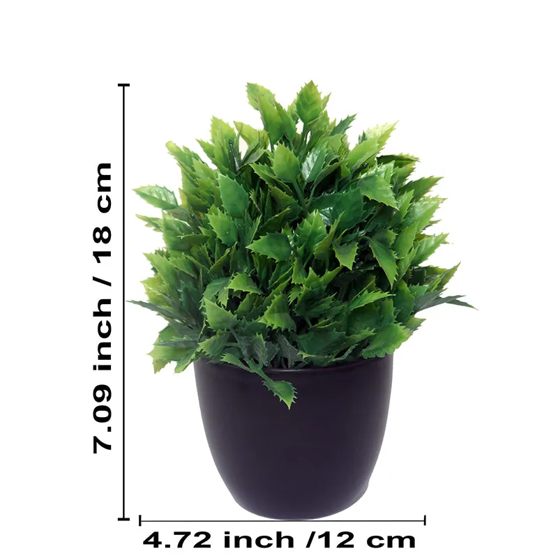 Faux Shamrock Leaf Plant With Black Plastic Pot - Set Of Two media 2