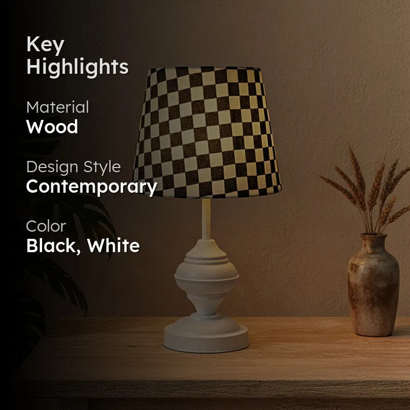 TwilightGlow Night Light Wooden Table Lamp - Black,White media 2