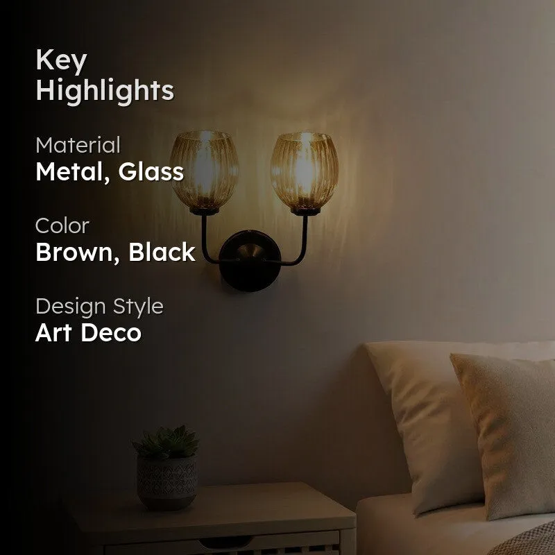 Golden Glow Dual Shade Glass Wall Lamp media 2