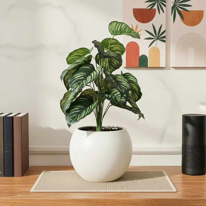 Leafelle Artificial Plant With Black Plastic Pot - 2.5 Feet media 1