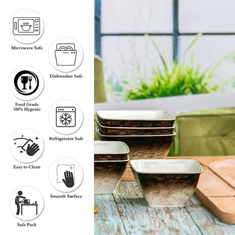 Clover Brown Snack Bowl (350 ML Each) - Set Of Six media 3