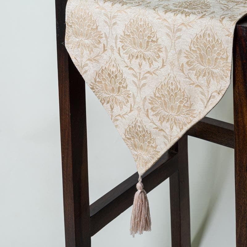 Pierre Paisley Jacquard Table Runner- Beige media 3