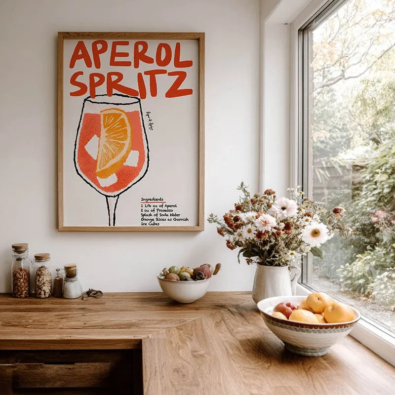Aperol Spritz Archival Canvas Wall Art - Brown media 7