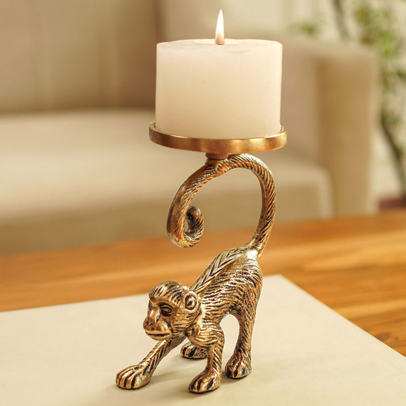 Golden Monkey Candle Holder