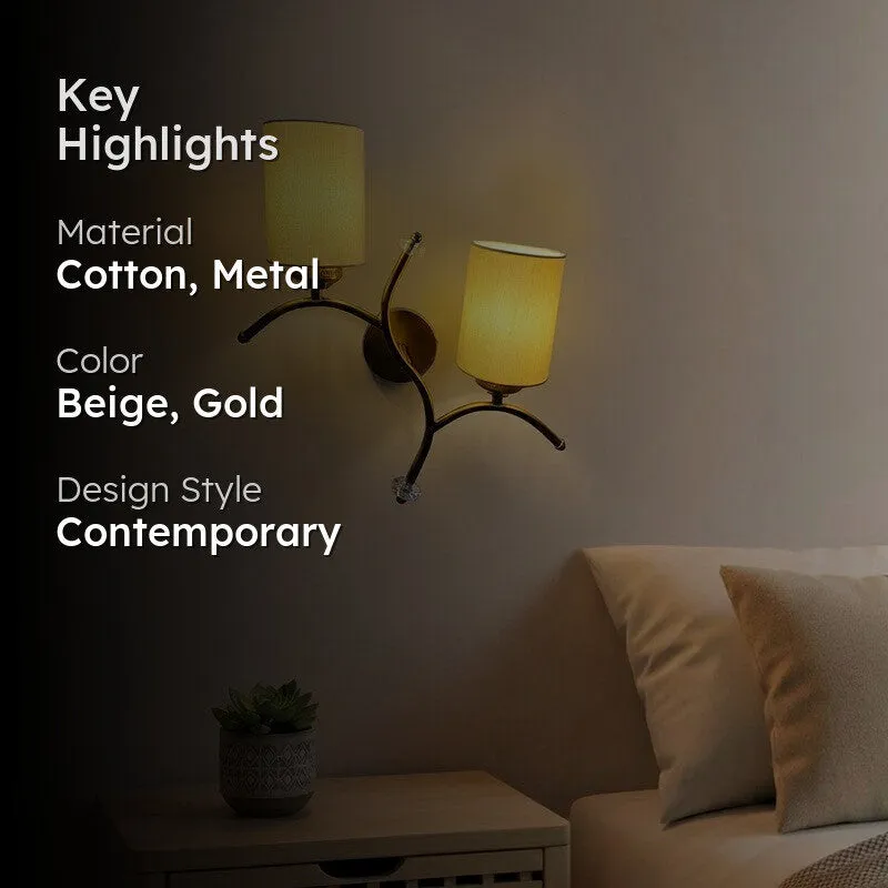 LumiBranch Dual Cotton Wall Lamp - Beige media 2