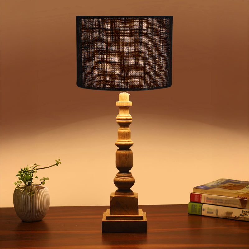 Sienna I Arbor Wooden Table Lamp - Black,Brown
