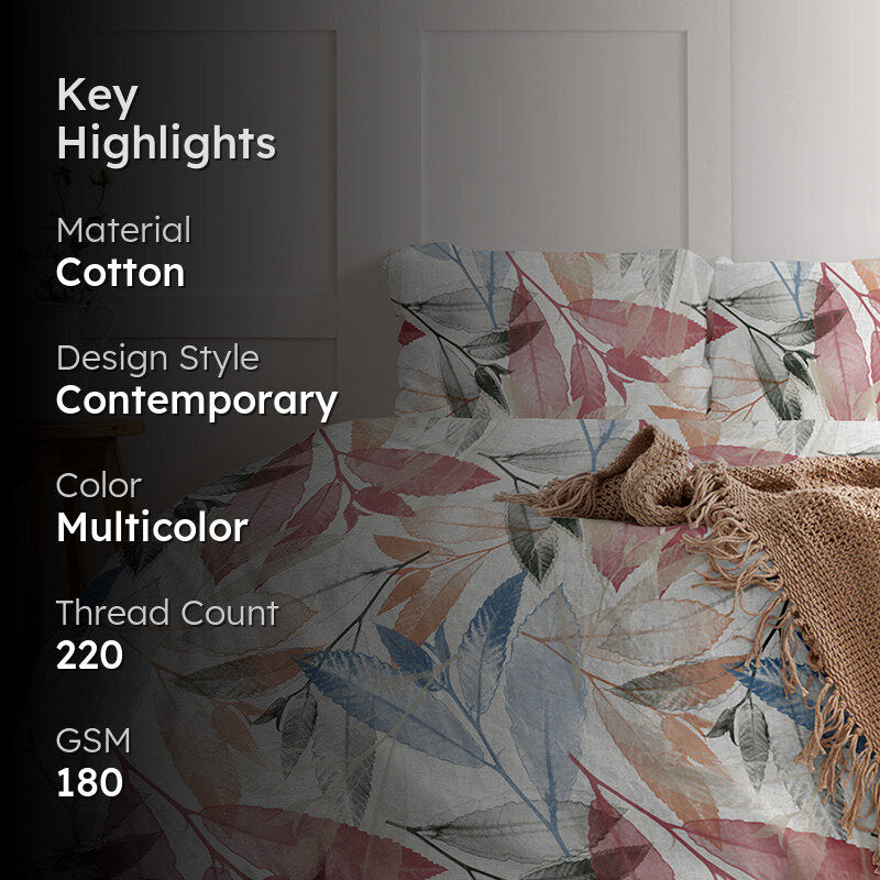 Cassia Floral Cotton Comforter (Multicolor) - 180 GSM media 2