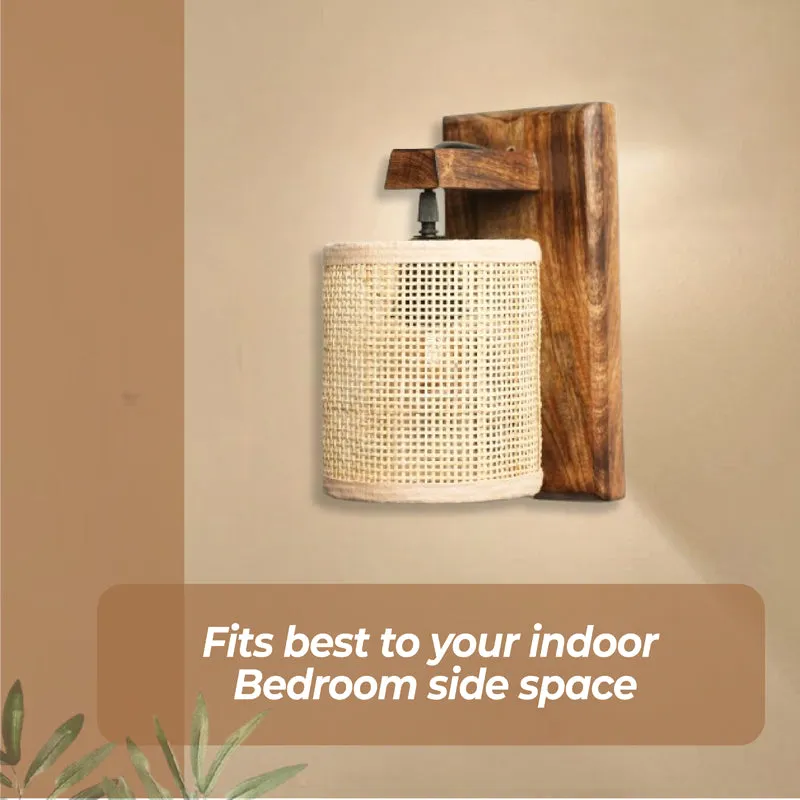 Luma Ray Rattan & Mango Wood Wall Lamp media 6
