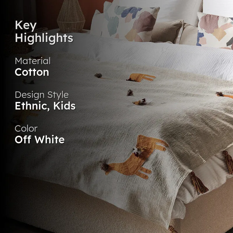 Woven Whim Cotton Throw - Orange media 2
