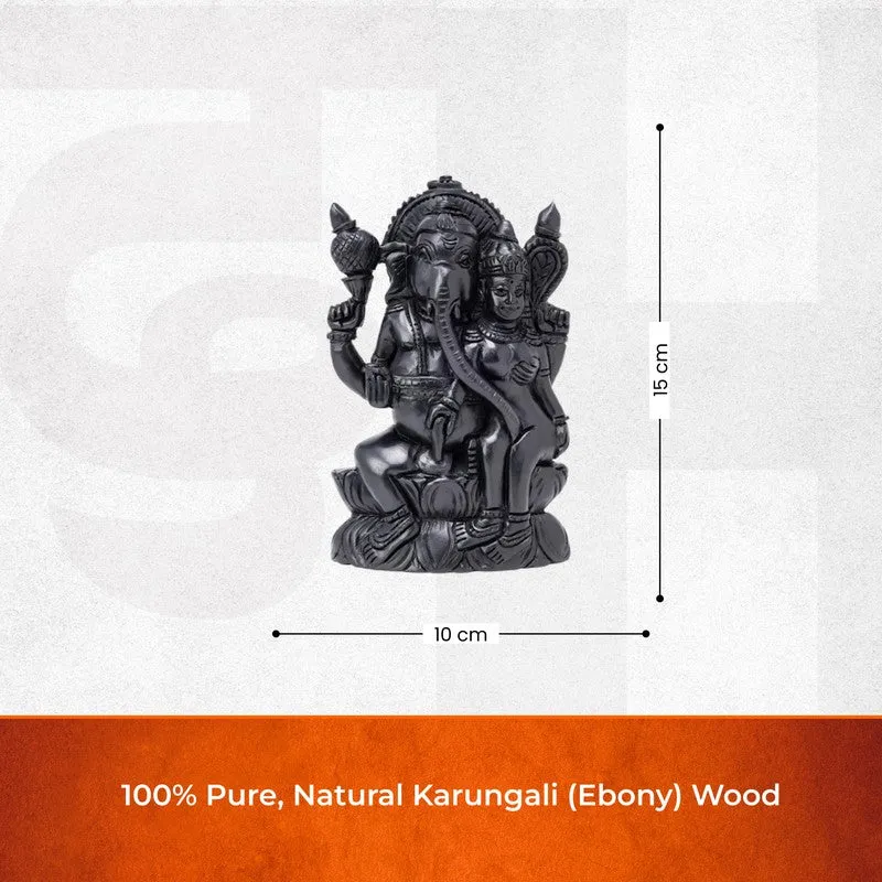 Ucchista Ganapati Divine Ebony Wood Idol media 9