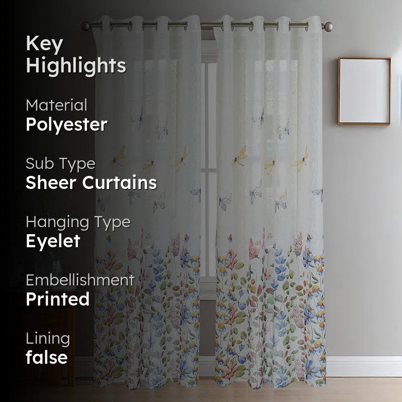 Transol Linen Texture Sheer Curtain - Set Of Two media 2