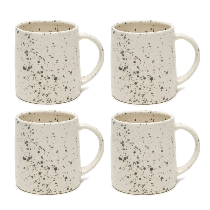 Splash Ceramic Coffee Mug (300 mL Each,White) - Set Of Four media 3