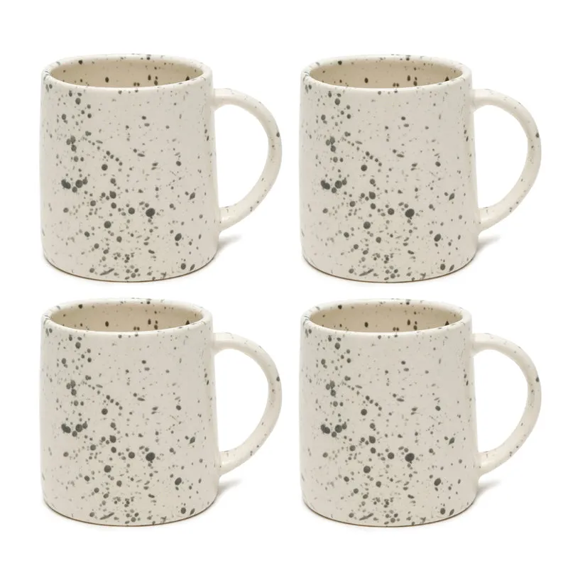 Splash Ceramic Coffee Mug (300 mL Each,White) - Set Of Four - 3