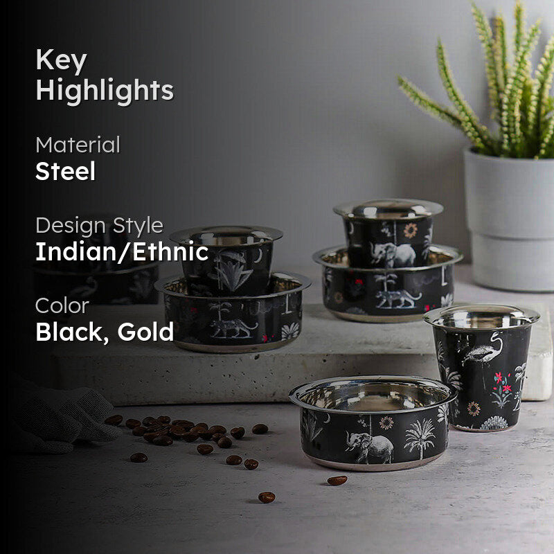 India Circus Fauna Brass Dabara Set (100 mL/150 mL) - Eight Piece Set media 2