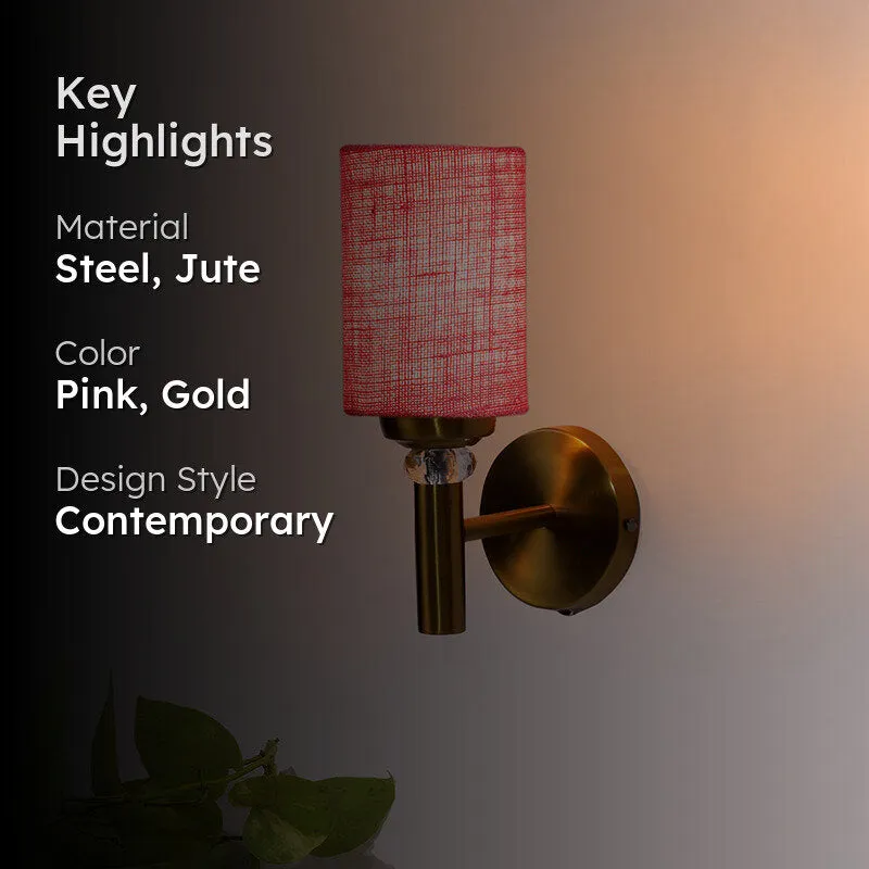 Sienna Jute Wall Lamp - Pink media 2