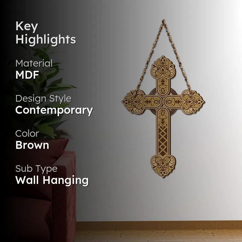Holy Gilded Cross Wood MDF Wall Hanging media 2