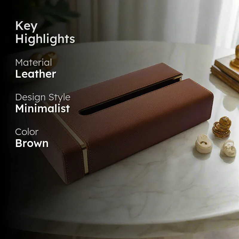 Ceastra Nuo Faux Leather Tissue Holder - Brown media 2