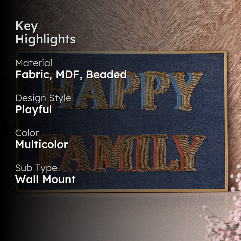 Happy Family MDF & Fabric Wall Accent media 2