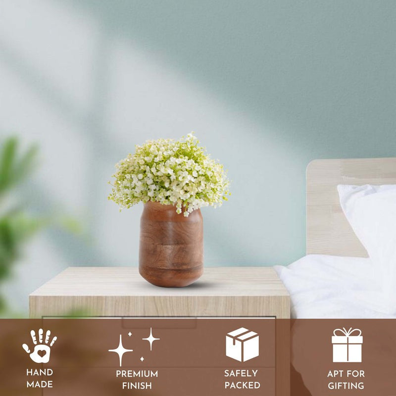 Mangia Wooden Vase - Dark Brown media 5