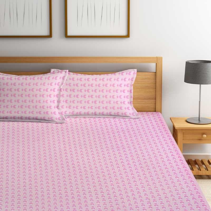 Miniature Mosaic - Pink Microfiber Bedsheet - 300 GSM media 6