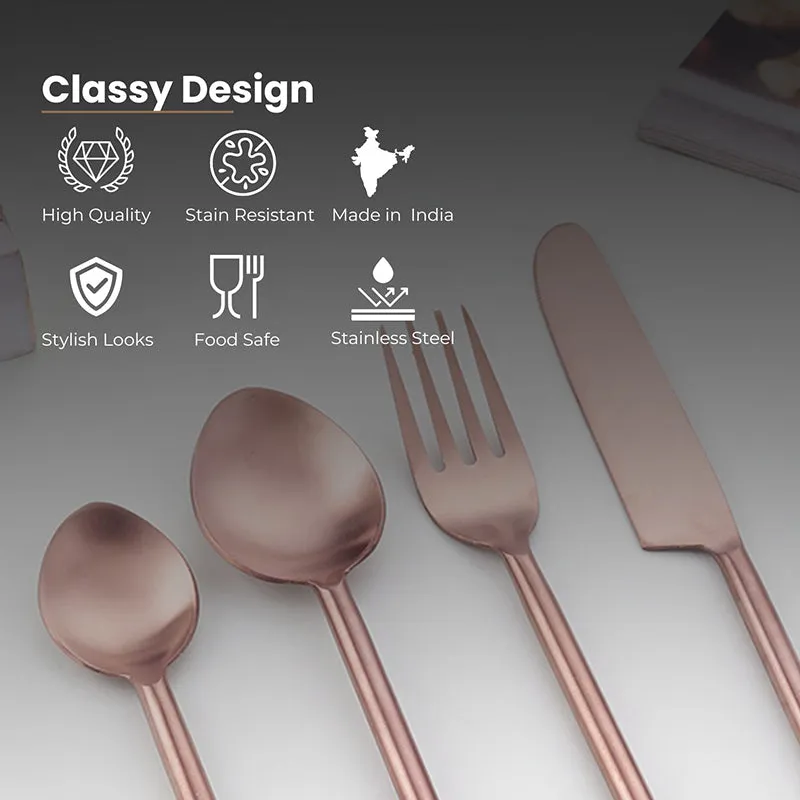 Zarif Stainless Steel Spoon Set (Gold) - Set Of Six media 6