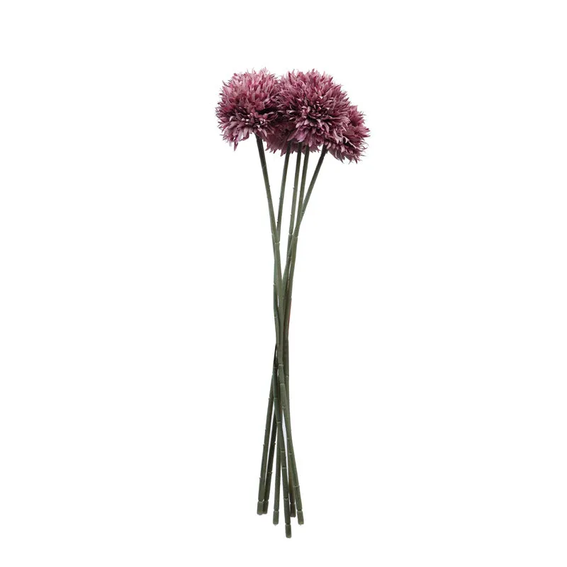 Artificial Realistic Chrysanthemum Flower Stick (Purple) - Set Of Six media 3