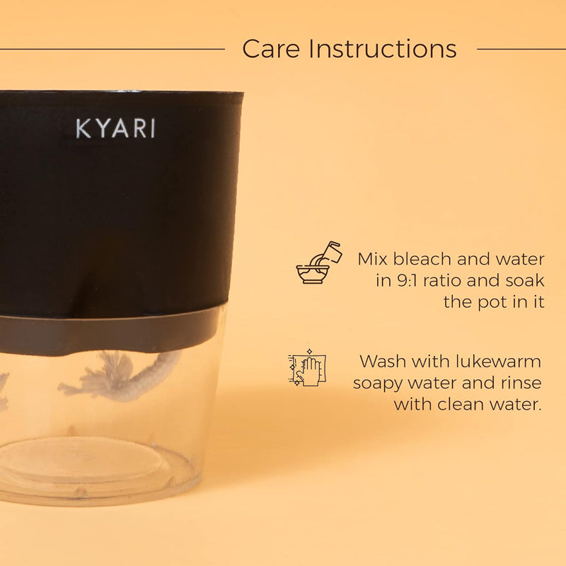 Kyari Viridian Plastic Self-Watering Pot (Black) - Set Of Five media 5